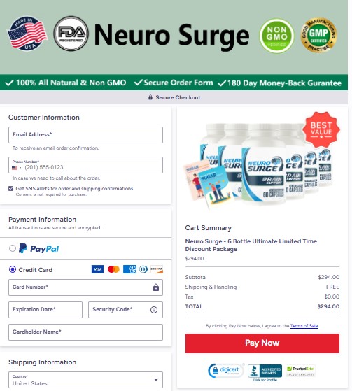 Neuro Surge Order Page